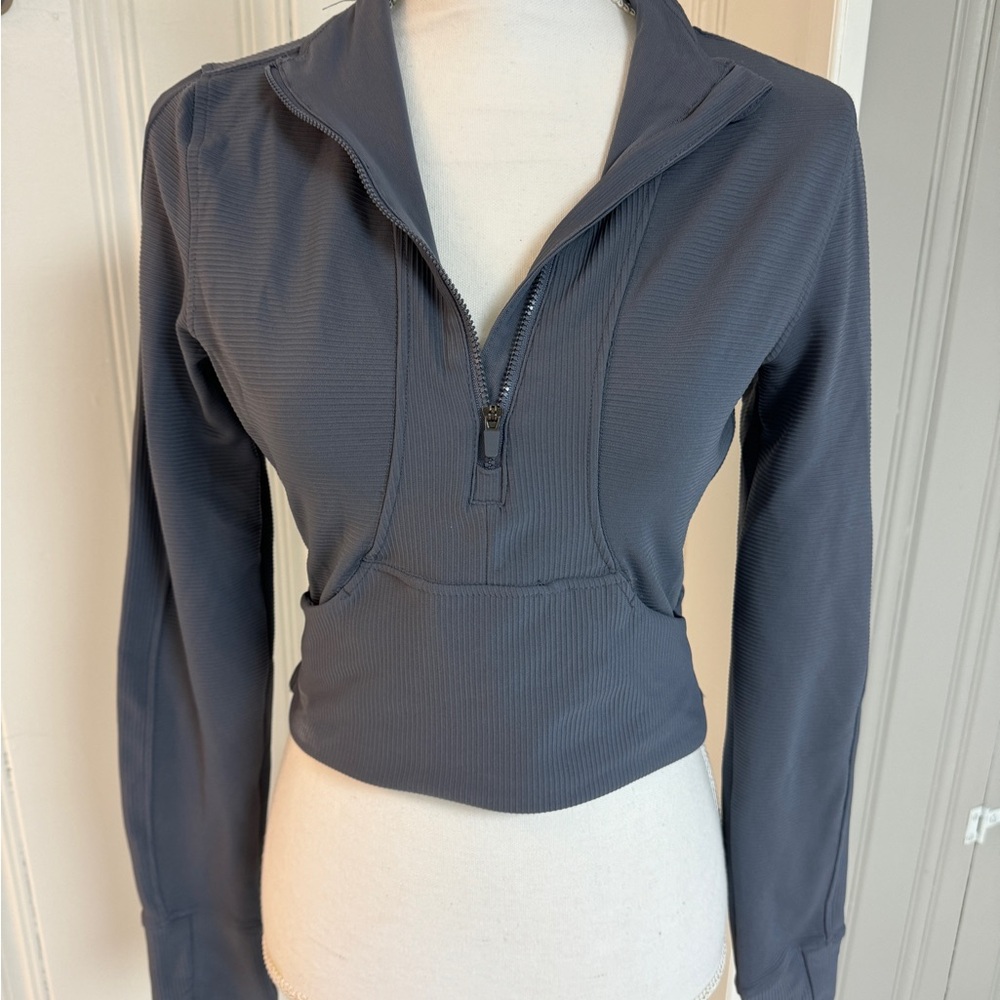 90 Degree By Reflex Gray Quarter-Zip athletic shirt Size Medium